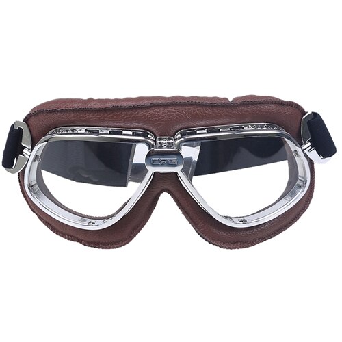 Läder motorcykel glasögon vintage pilot motocross glasögon hjälm cykling glasögon solglasögon för harley style cafe racer gafas: Armégrön