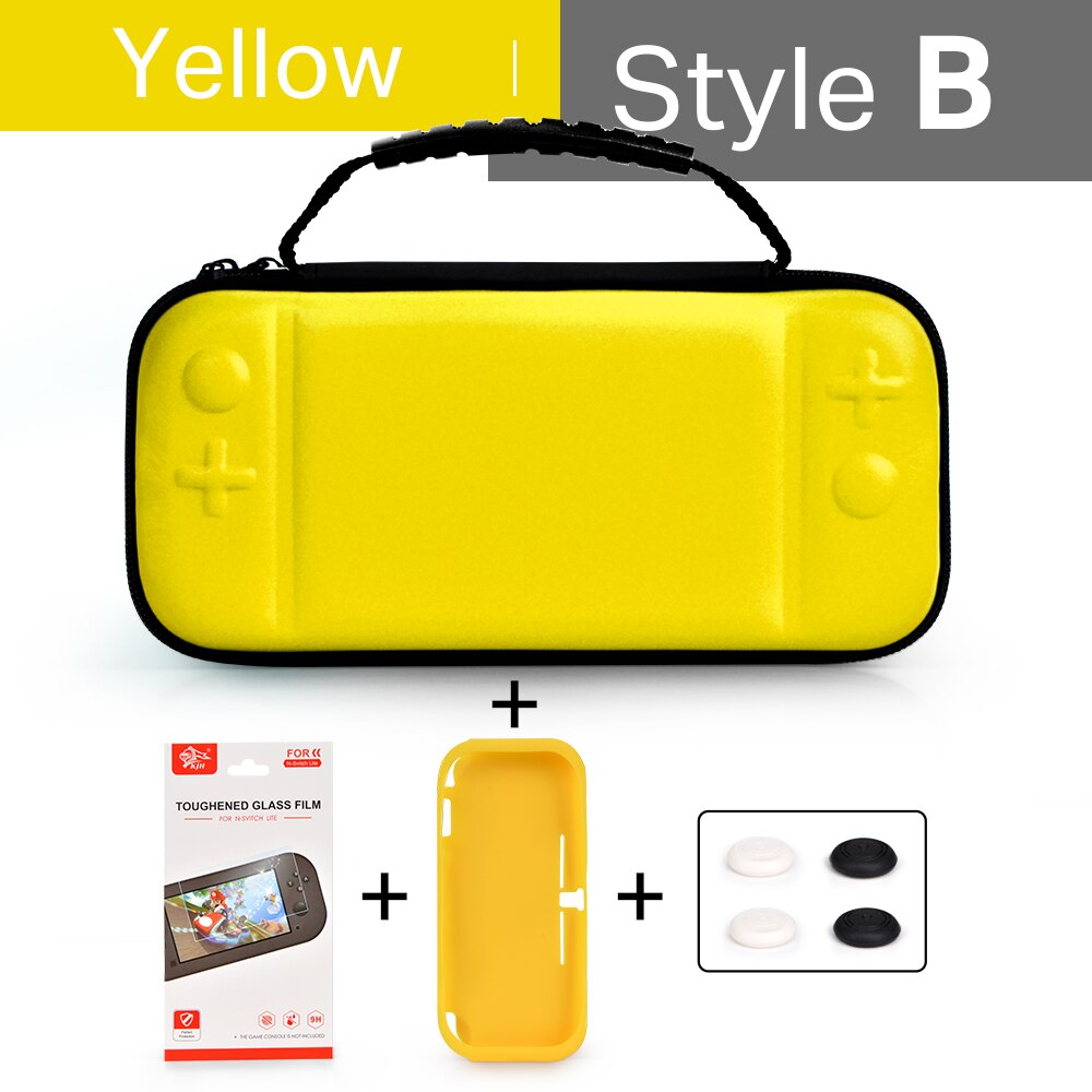 For Nintend Switch Lite Portable Bag Storage for Switch Mini Protector Case for Nintendo Switch Mini Accessories: H-Yellow-3in1