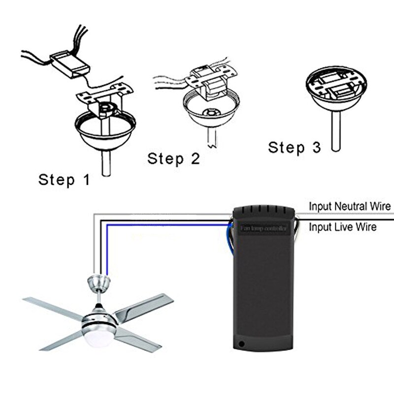 Módulo controlador de ventilador de techo, controlador de velocidad de ventilador WiFi, RF, Tuya, para Alexa, Google Home, Smart Life, App