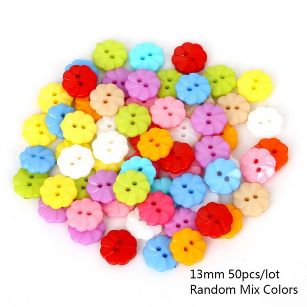 50-100PCS Random Mixed Decorative Buttons Lovely Conveyance Double Holes Mix Sewing Wooden Plastic Buttons Flatblck Scrapbooking: 13mm 50pcs