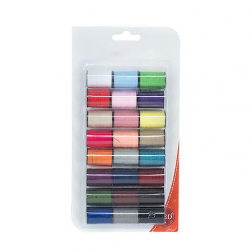 24Pcs Mixed Color Yarn Sewing Thread Household Needle DIY Roll Machine Handcraft Embroidery Sewing Thread Kit Accessories: Default Title