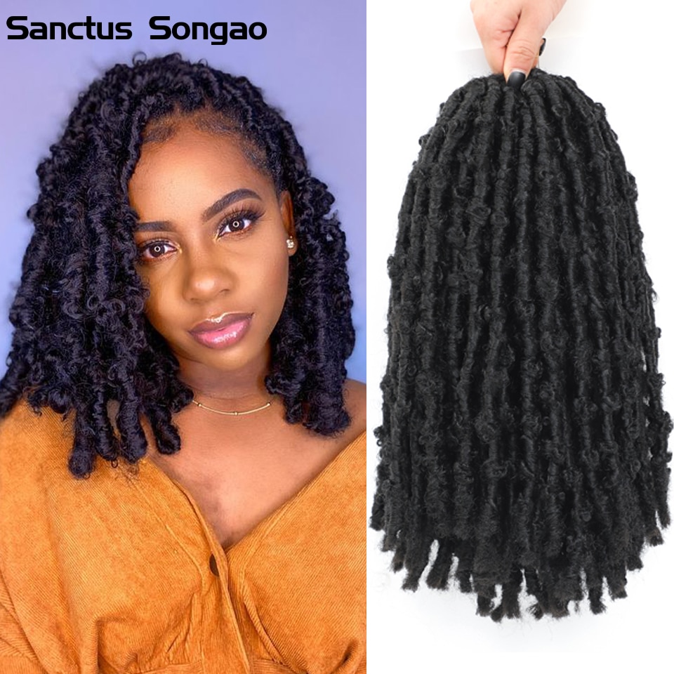 1b 27 30 Bug Ombre Distressed Butterfly Locs Braiding Hair For Women Bob Butterfly Curly Styles Crochet Hair 20 Roots