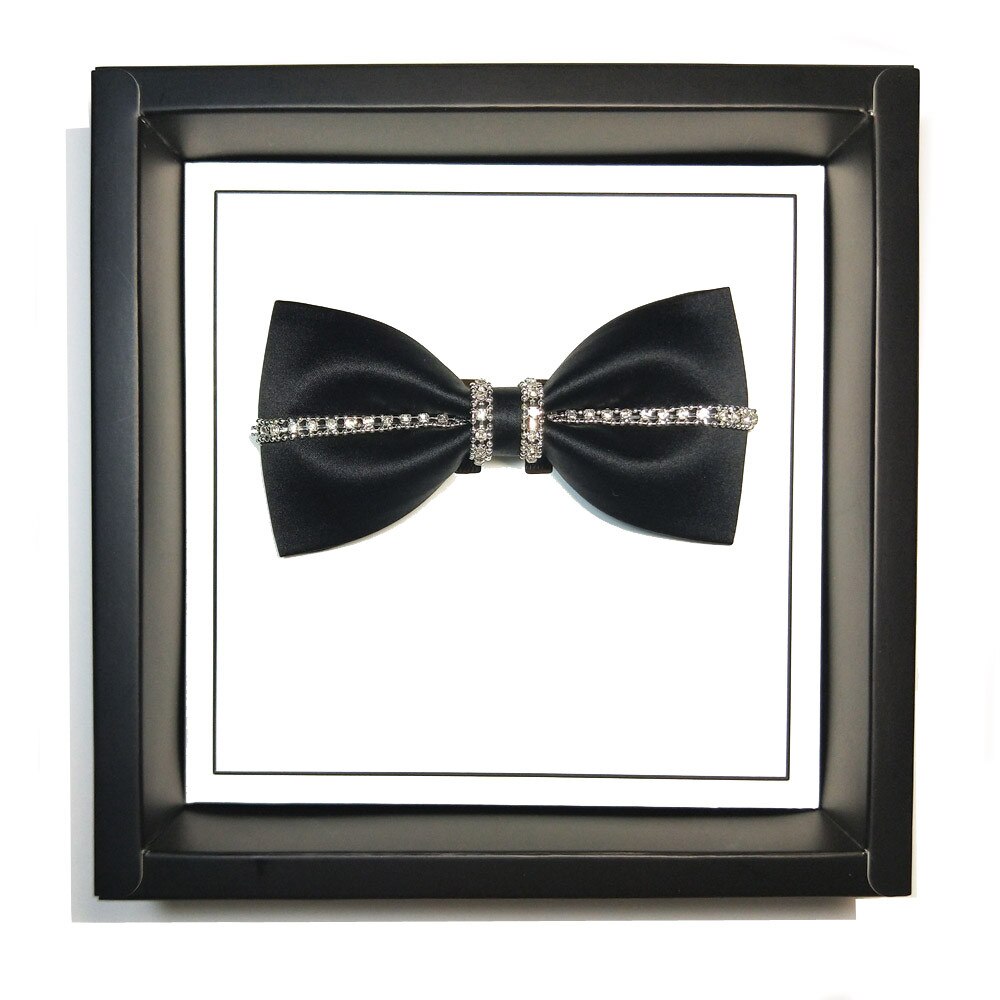 Pajarita de seda para hombre, corbata de diamante hecha a mano de lujo para boda, original, conjunto de pañuelo de corbatín retro para negocios: only tie 01