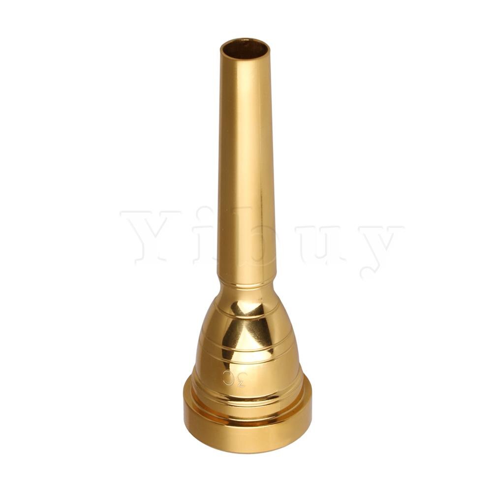 Yibuy 3C trompeta boquilla de latón para principiante jugador avanzado: Golden 3C