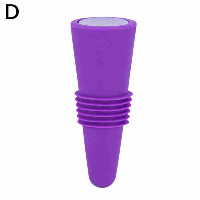 Soft Silicone Conical Glass Bottle Stopper home brew Cap Oak Cork Wine Jar Pudding Beer Plug bottl cap Container Bottle N4W5: Purple