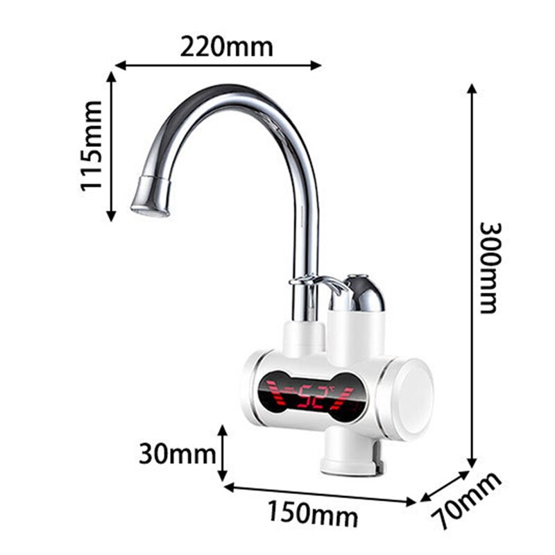 Kitchen Washroom Water Heater Instantaneous Electric Water Heater Instant Water Faucet Heater EU Plug
