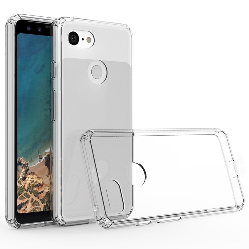 Funda híbrida a prueba de golpes para cojín de aire, cristal acrílico transparente, tapa posterior dura para Google Pixel 3 / Google Pixel 3XL: Transparente / For Pixel 3 XL