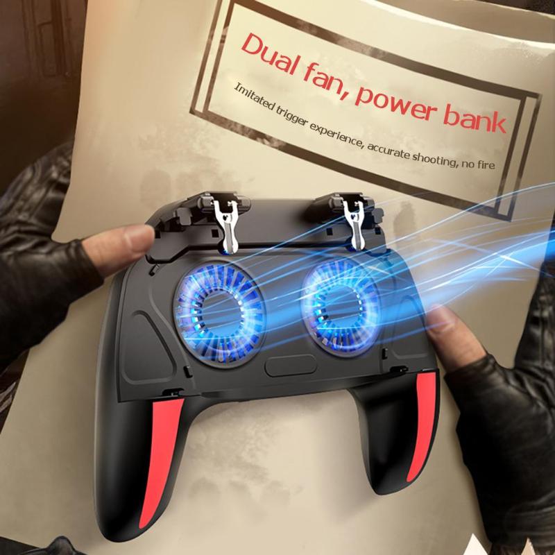 H10 Gaming Accessories Handheld Grip Game Controller Joystick Gamepad for Pubg Trigger Dual Cooling Fan Game Cooler for Phones