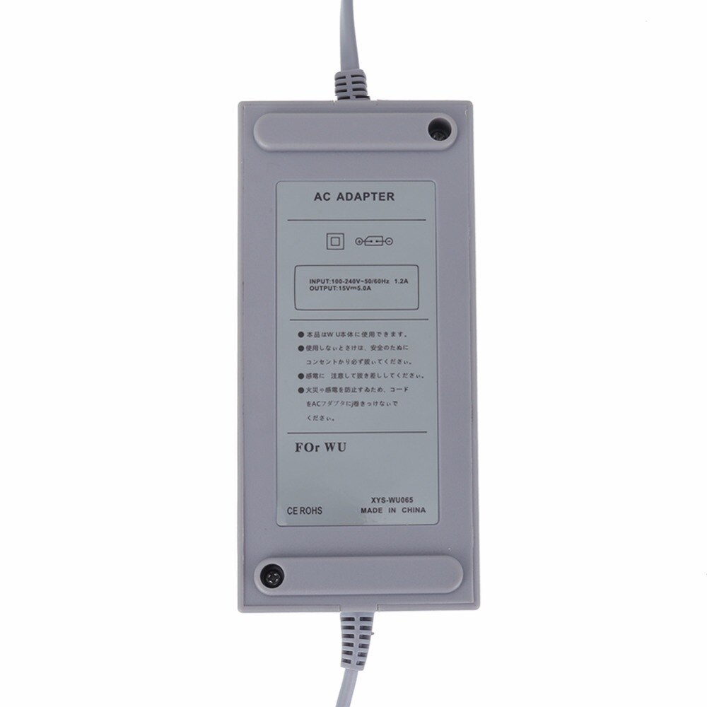 EU Plug AC Power Supply Adapter 15V 5A Gamepad Controll Power Charging Converter Docking Station for Nintendo Wii U Game Console