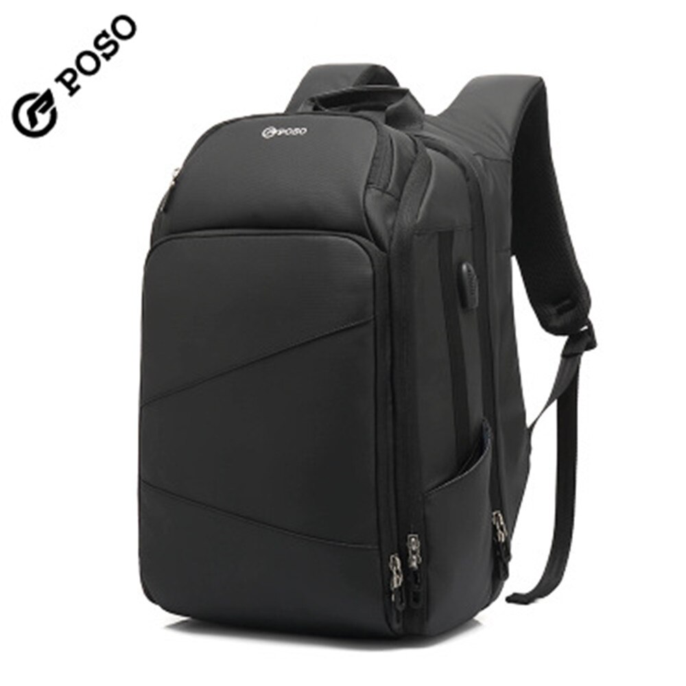 POSO Backpack 17.3inch USB Laptop Backpack Nylon Waterproof Business Travel Backpack Outdoor Sports Student Backpack