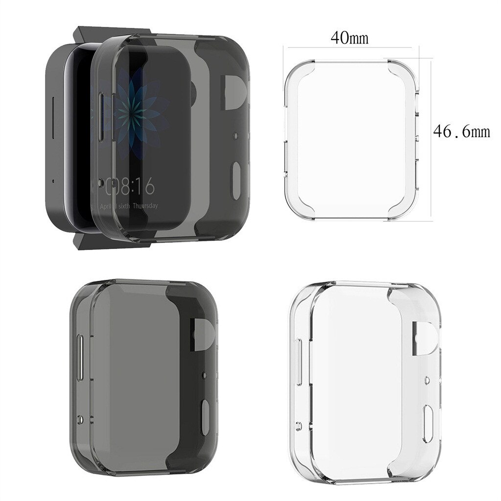 Zachte Ultraslim Crystal Black Protector Case Volledige Cover Voor Xiaomi Smart Horloge Horloge Case Acessorios