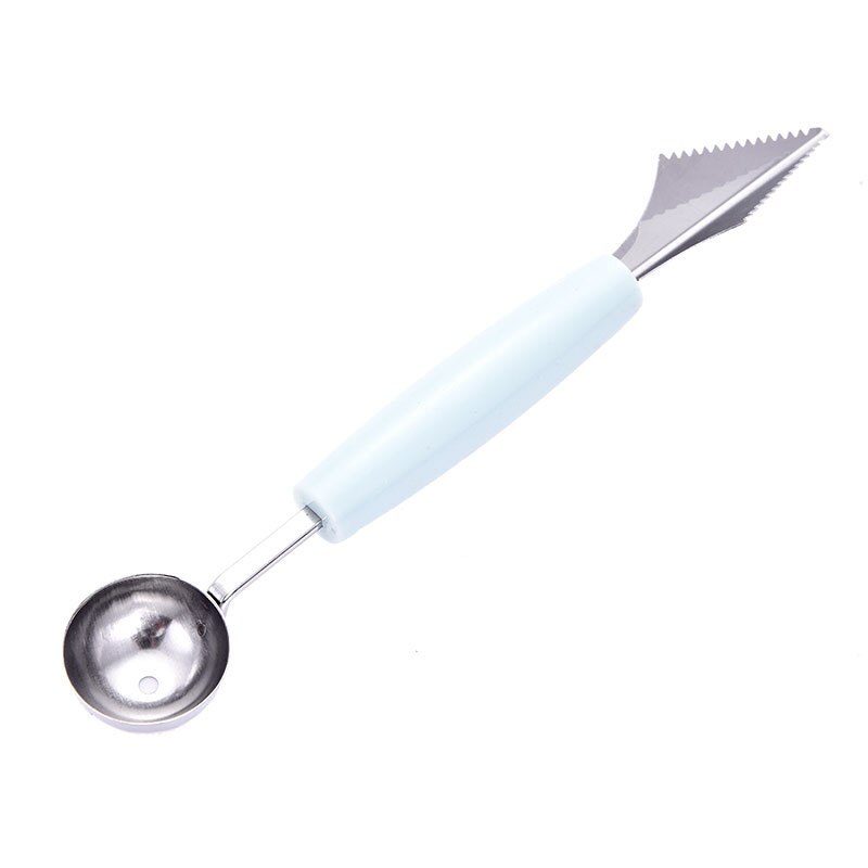 Boule à Melon en acier inoxydable, cuillère à fruits, crème glacée, Sorbet, ustensiles de cuisson, outil Vege, accessoires de cuisine, Gadgets: Light blue