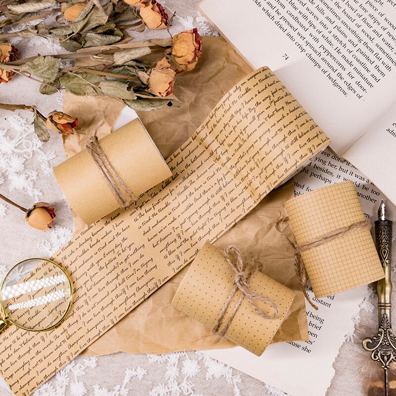 60mm*3m Kraft Paper Tape Bullet Journaling Adhesive Tapes Scrapbooking Aesthetic Sticker School Decoration Stationery Tapes