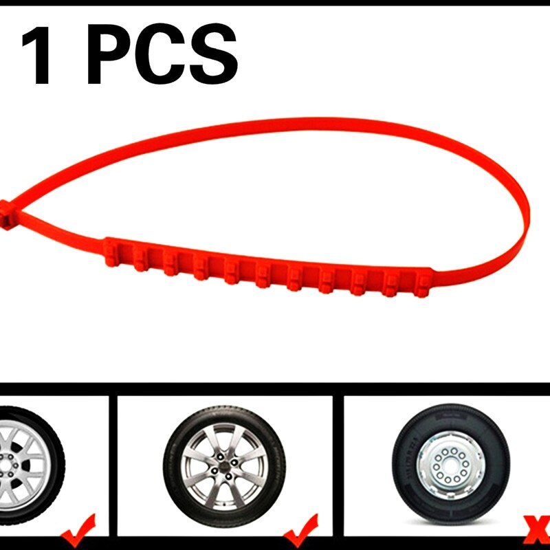 1pcs 92cm Orange Nylon Car Universal Anti Skid Snow Chains for Car Snow Mud Wheel Tyre Tire Cable Ties not for Truck Wheels