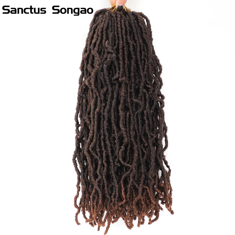 Santus Songao Nu Locs Synthetic Crochet Braiding Hair 24' Soft Faux Locs Hook Braids Curly Dreadlock Braiding Hair: 1b 30 / 1Pcs/Lot