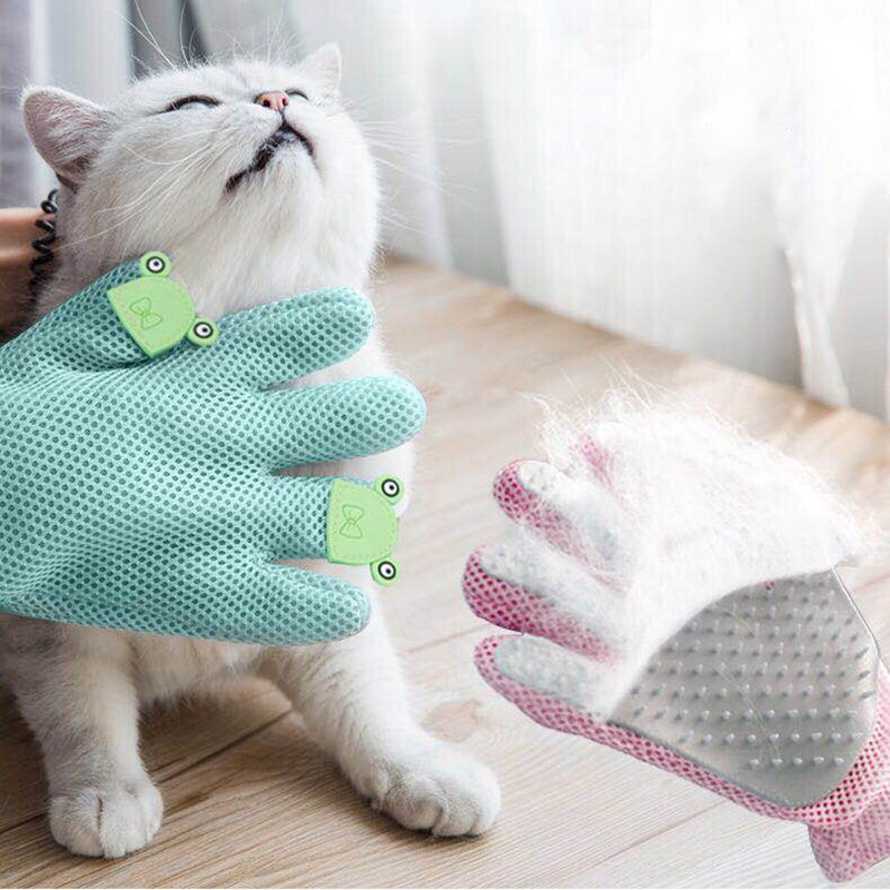 Los Fick Hundesalon Handschuhe für Katzen Hunde Haustier Pinsel Handschuh für Katze Hund Haar Entferner Bürste Hund Deshedding Reinigung kämme Massage