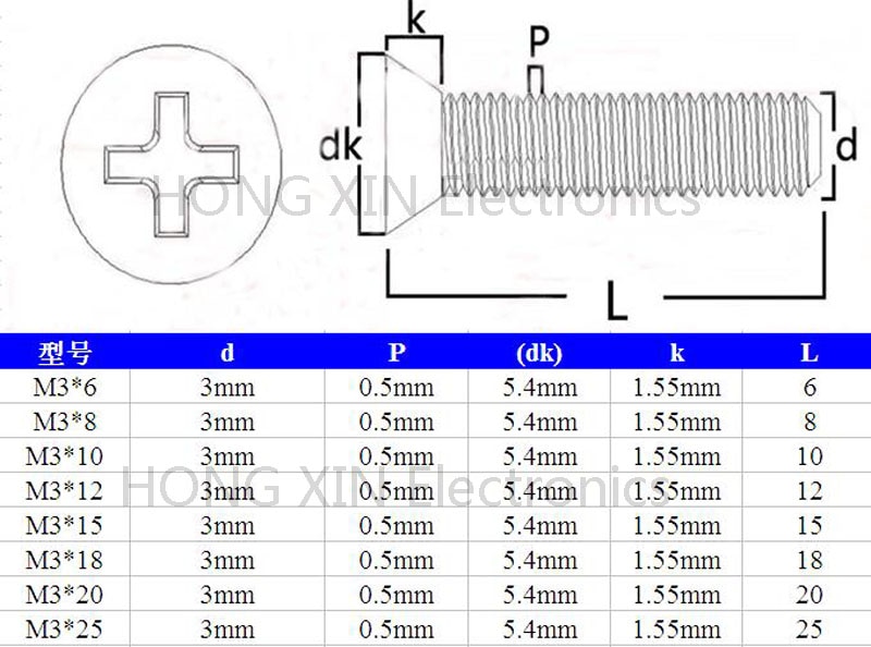 M3*15 black 1pcs Nylon Phillips Countersunk Flat Head Screw 15mm Plastic Bolt Plastic Fasteners Assortment brand PC