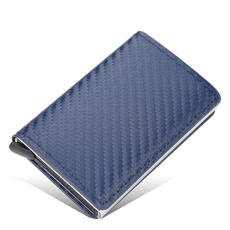 Cartera inteligente para hombre , Tarjetero con cierre Rfid, billetera de aluminio de Metal para negocios y crédito, Mini cartera para tarjetas de mujer: stly2-blue