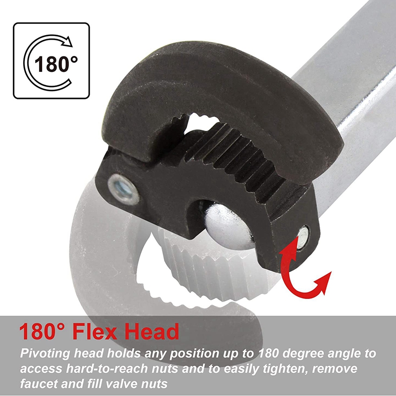 Telescoping Basin Wrench, Capacity of 3/8-Inch to 1-1/4-Inch, Basin Wrench Telescopic Long Reach 10-Inch to 17-Inch