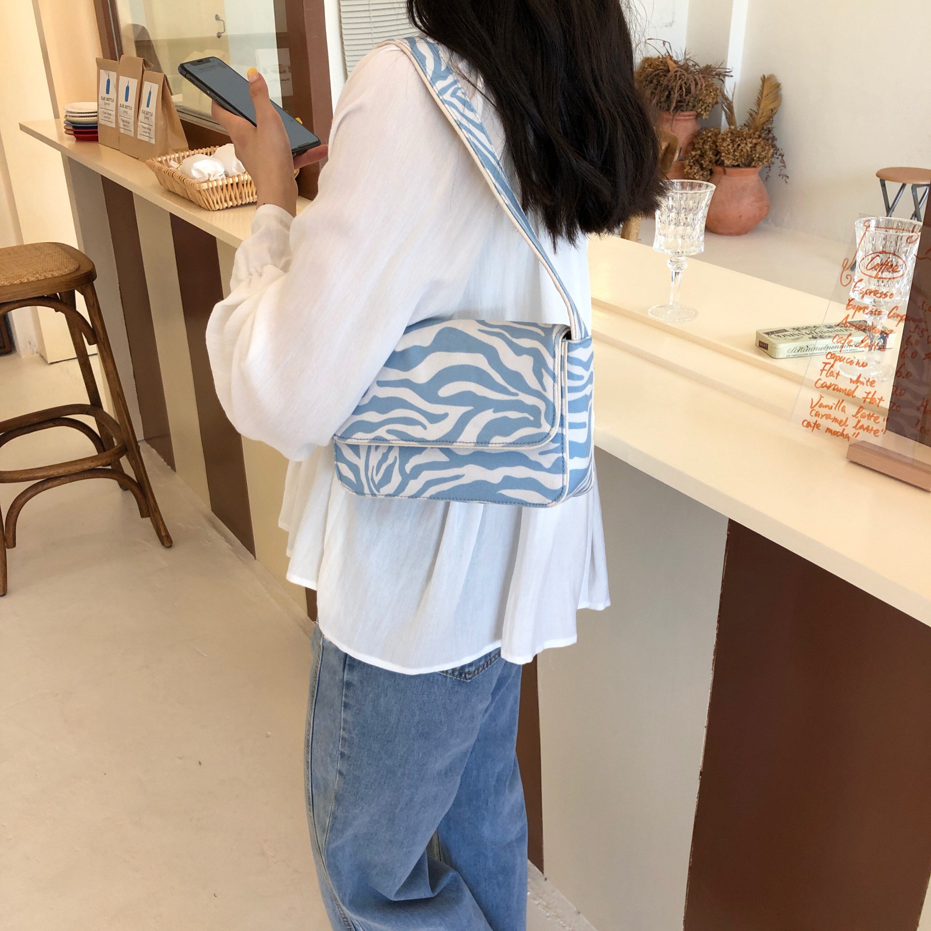 Vintage Luxury Women Handbags Canvas Ladies Shoulder Bag Girls Underarm Hobo Female Armpit Hand Bag
