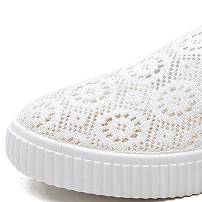 THEAGRANT Platform Witte Schoenen Zomer Ademend Uitsnede Espadrilles Flats Loafers Slip-On Sneakers Schoenen Vrouw WFS3057