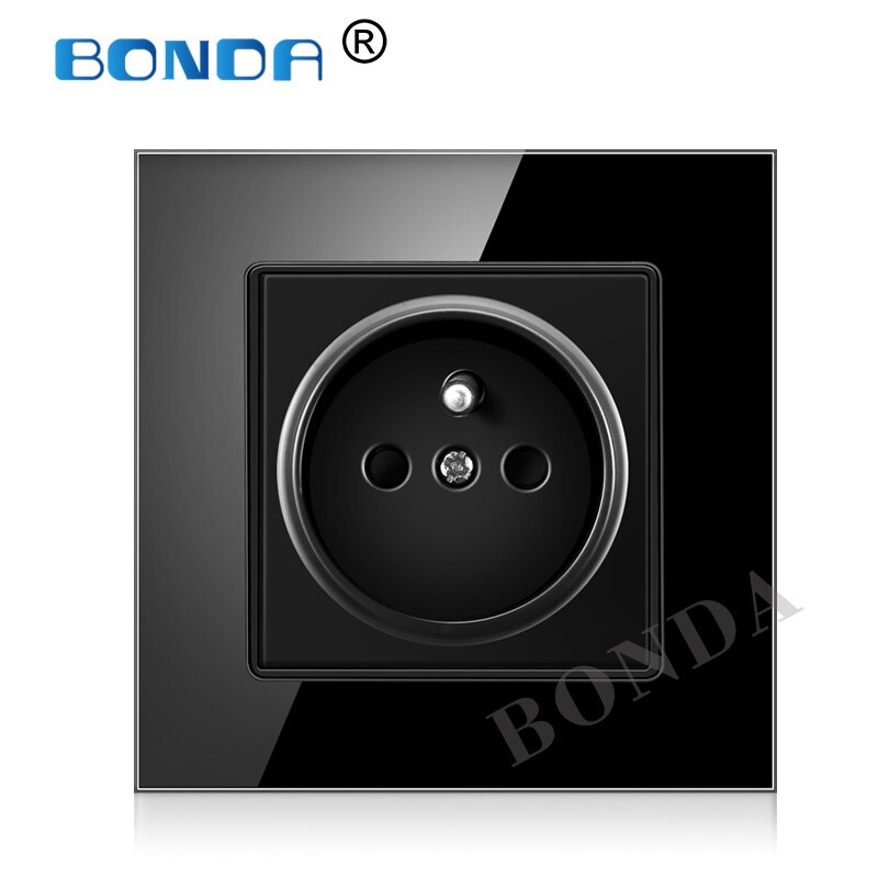 Eu Stopcontact, franse Standaard Wit Zwart Goud Crystal Glass Panel Ac 110- 250V 16A Stopcontact 16A 2100ma Fabrikant