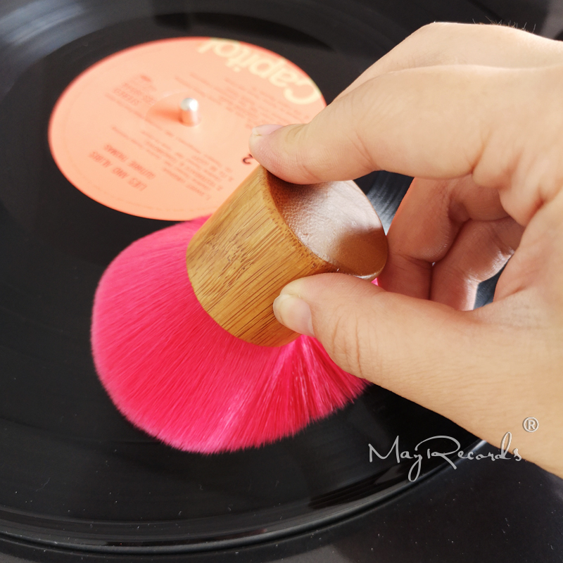 Mjuk borste för rengöring av trähandtag för tillbehör till vinyl lp-spelare