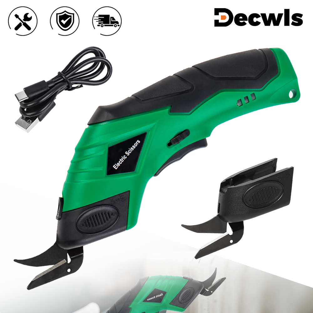 4v elektriska saxar, usb-laddning för hemmabruk, sladdlösa sysaxar för gör-det-själv-skärverktyg för läder/tyg/kartong, två blad