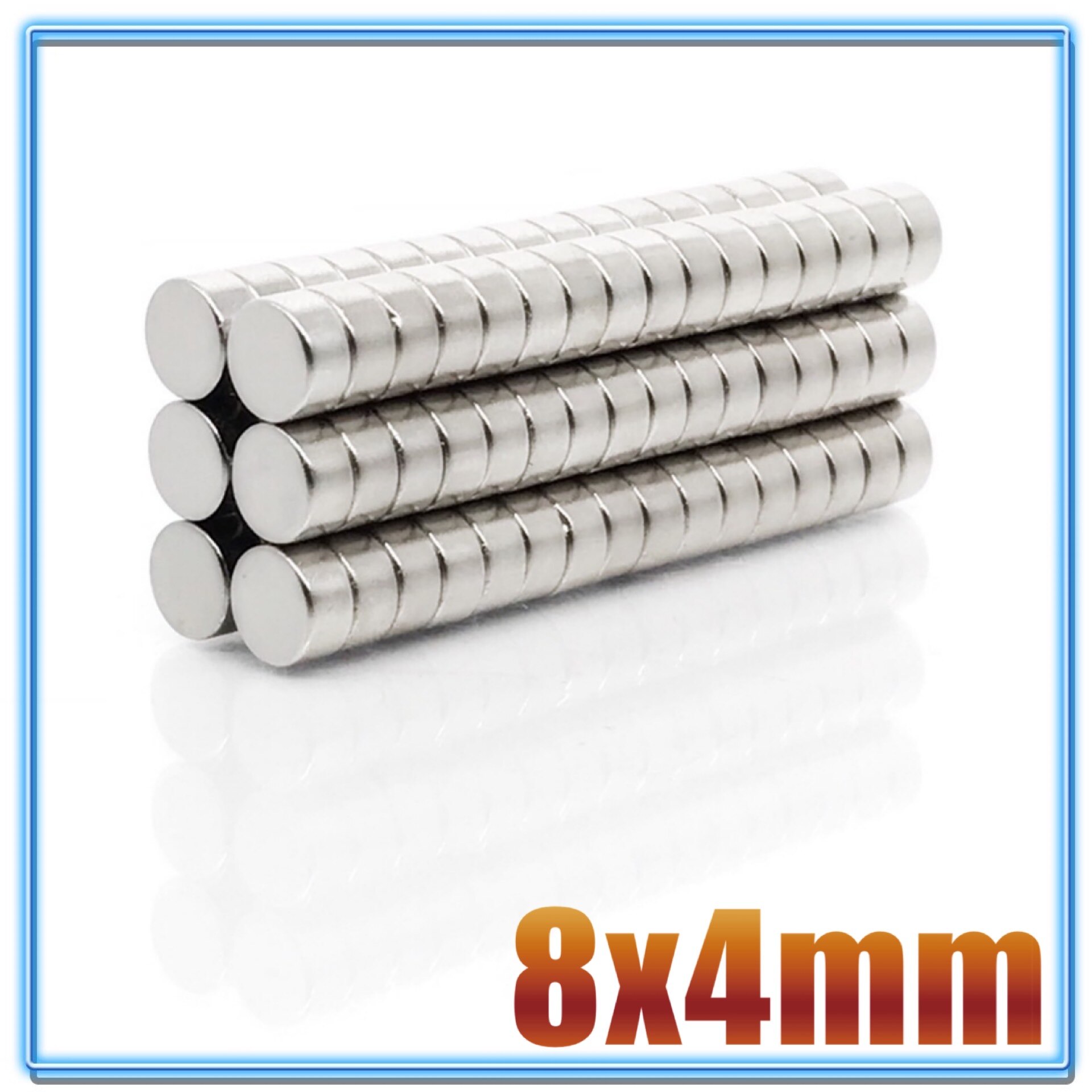 100 stk  n35 rund magnet 8 x 1 8 x 1.5 8 x 2 8 x 3 8 x 4 8 x 5 8 x 6 8 x 10 mm neodymmagnet permanent ndfeb superstærke kraftige magneter: 8 x 4(100 stk)