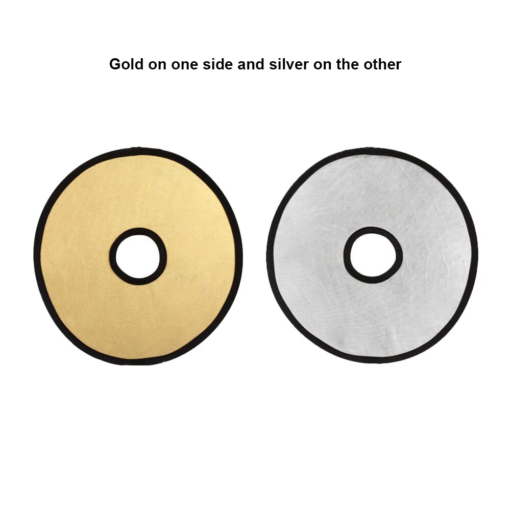 2 In 1 DSLR Studio Diffuser For Photo Gold Silver With Protecting Bag Lens-Mount Light Round Photography Reflector Collapsible