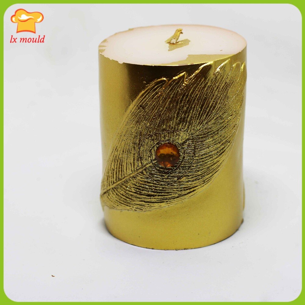 Lättnad fjäderljus silikonform tredimensionell cylindrisk ljusform handtvålform