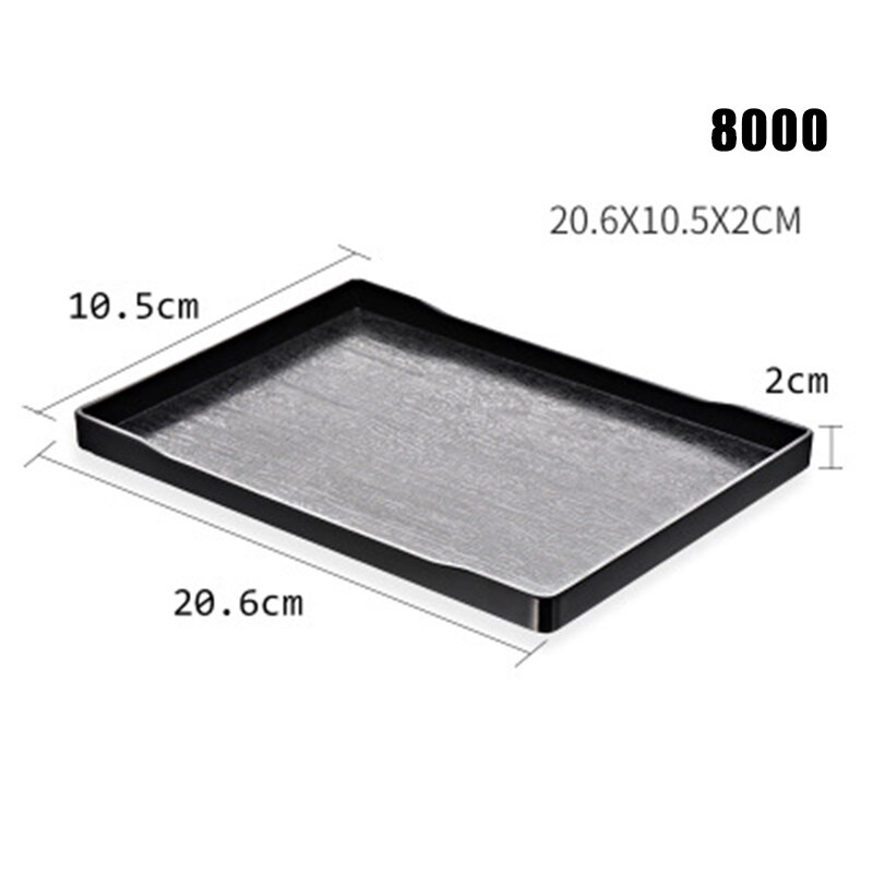 Serving Tray Rectangular Plastic Tray Food Serving Trays for Restaurant Home Hotel Trays Durable TSH Shop: Black / 8 inches