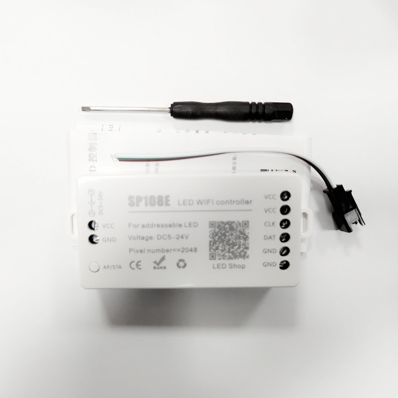 Sp108e led wifi magic controller  sk6812 ws2811 ws2812b ws2813 etc led strip modul lys smart app trådløs kontroll  dc5-24v