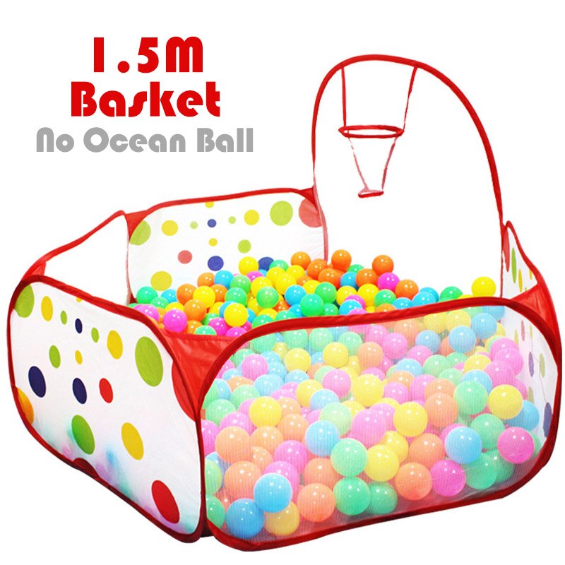 Ozean Ball Pit Baby Laufstall Kinder Spielzeug Zelt Ball Pool mit Korb Outdoor Spielzeug für Kinder Ballenbak: 1.5m with basket