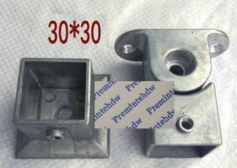 4 st/lot oavslutade fyrkantiga runda aluminium golvstolpar fläns trapp ledstång balustrar justerbara brickfäste kopplingsbeslag: Kvadrat 30mm