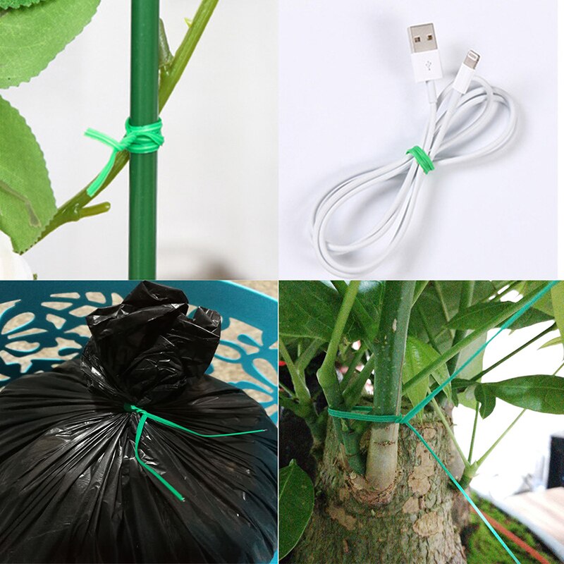 Flejado de jardín de flores y plantas, caña trepadora, línea fija, bolsa protectora con cordones para jardín, encuadernación de alambre de plástico, plantas trepadoras