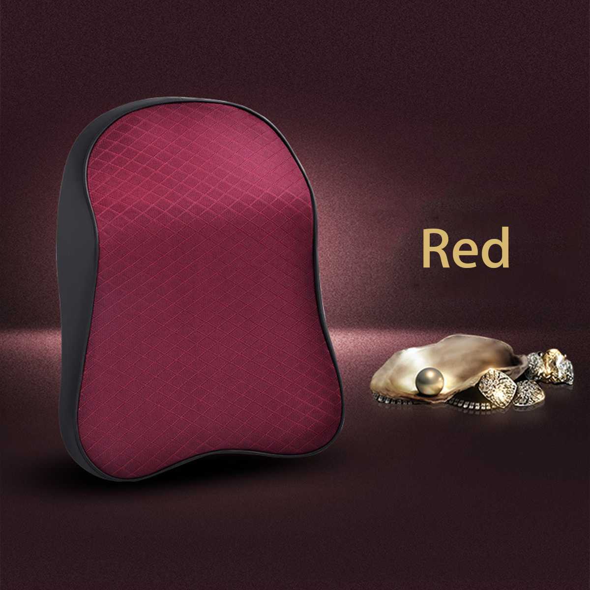 Auto Nekkussen 3D Memory Foam Head Rest Verstelbare Auto Hoofdsteun Kussen Reizen Nekkussen Ondersteuning Holder Seat Kussen: Rood