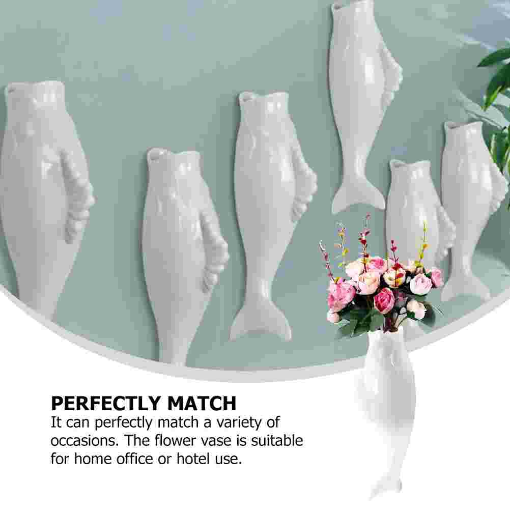 1 Set Fish Shape Vase Durable Practical Ceramics Vase Decor for Living Room Home