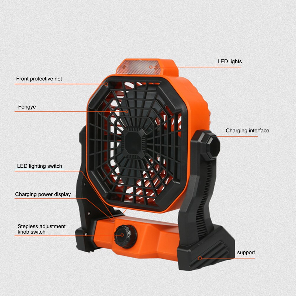 Electric Mini Portable Air Conditioner Desktop Air Cooling Fan for Car Home Office with LED Night Light Flashlight 3 Speeds