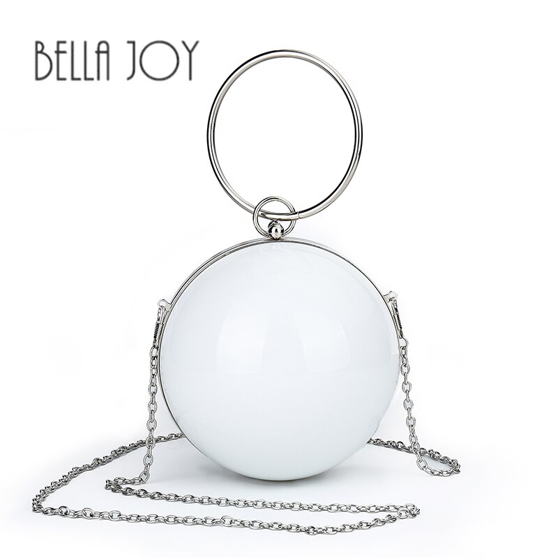 Bolso de mano de bola acrílica para , bolsa de noche a la , europeo y americano,: White