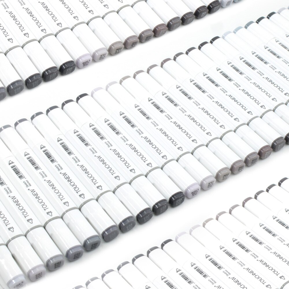 Touchnew Marker Pen 6/12/30 Colors Grey Colors Art Markers Double-Tip Sketch Markers Alcohol Based Ink Tones Art Supplies