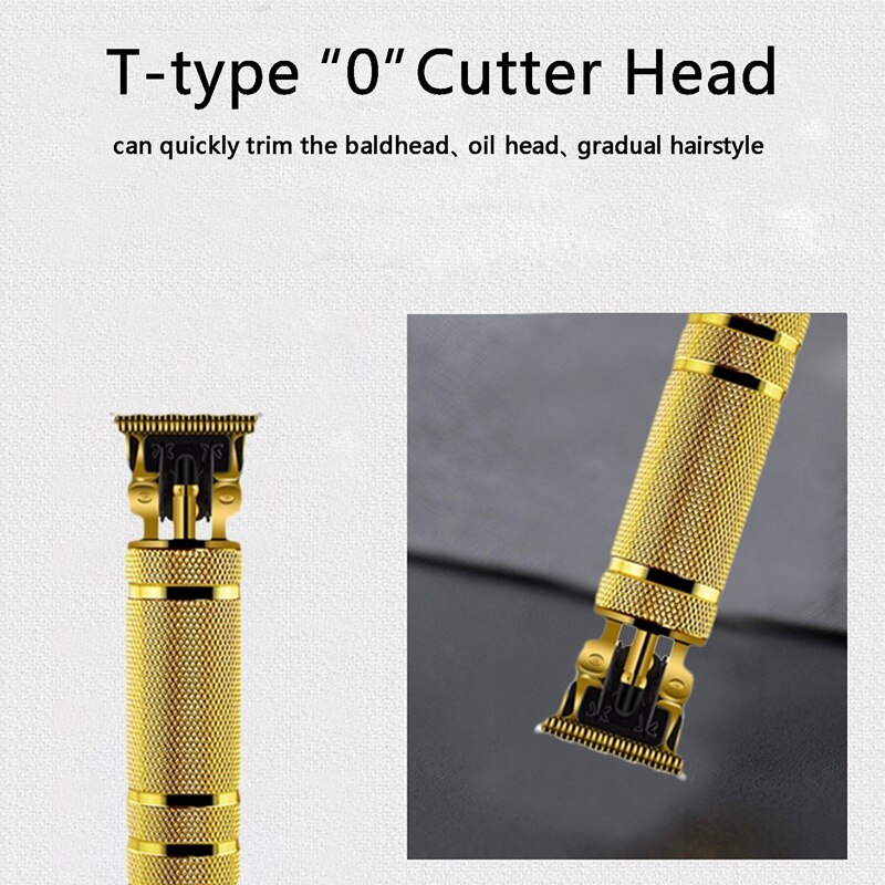 Cordless Trimmer, Men's Bald Hair Clipper T-Shaped Hair Clipper Zero Clearance Detail Contour Razor