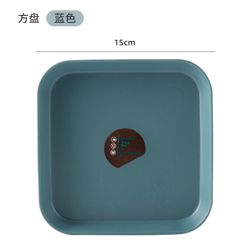 Assiette créative en os de fruits en plastique, assiette de Table à gâteau: square-blue