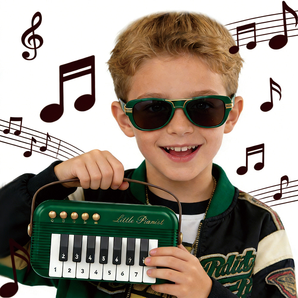 5 färger mini piano keyboard leksaker för barn, retro fickpiano, musikleksaker nybörjare, elektroniskt musikinstrument