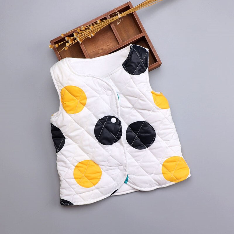 Tryk prikkede piger vest jakker frakke baby børn efterår forår bomuld veste vest børn tøj overtøj: Polka prik / 4t