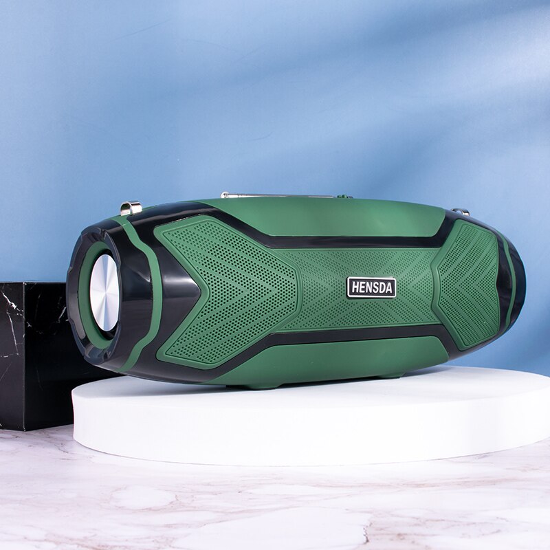 High Power 40W Wireless Speakers For Bluetooth PC Computer Portable Outdoor Column Stereo Subwoofer Boom Box Music Center Radio: GREEN