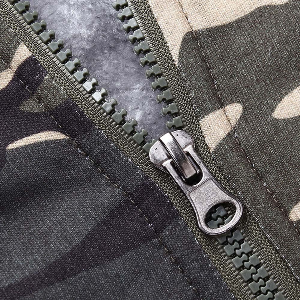 Herrjackor och kappor hoodie kamouflage tryck vinter varm fleece dragkedja tröja jacka outwear kappa vandring jacka  s10 se26