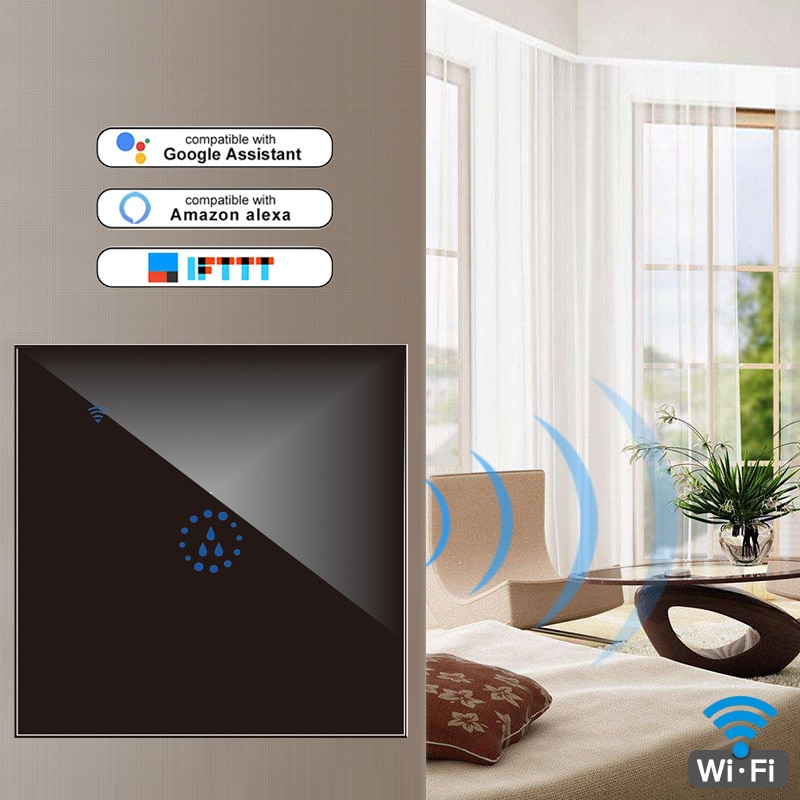 UK/EU Wifi Boiler Switch Smart Touch Panel Remote Control Voice Timer Water Heater Switches with Alexa Google Home