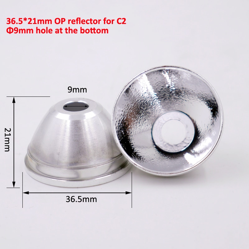 36.5x21x9mm aluminium OP/SMO Reflector voor C2 Zaklamp