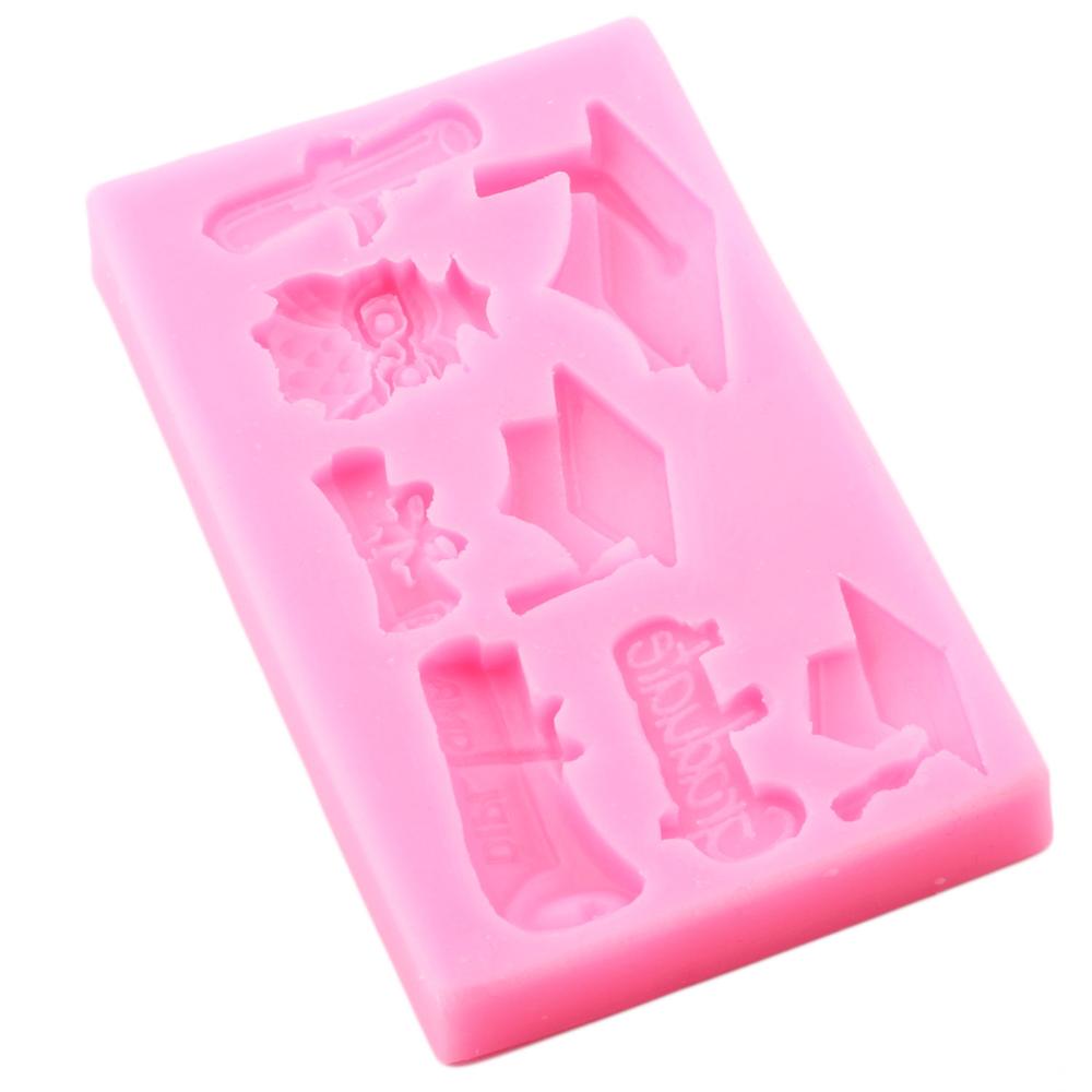 Moldes de silicona para graduación, molde de Fondant con forma de búho para despedida de soltera, herramientas de decoración de pasteles de , arcilla de caramelo, Chocolate, pasta de goma